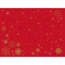 The Bio-Dunicel napkins 30x40 cm from Duni GmbH in red feature golden snowflakes and stars, perfectly distributed for a festive atmosphere - ideal for stargazing events. Pack of 100 pieces.