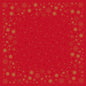 Red background with a golden snowflake and star border leaving the center open - ideal for presenting the Bio-Dunicel middle cover 84x84 cm in red from Duni GmbH at stargazing events or as sustainable holiday decoration.
