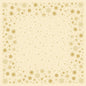 The Bio-Dunicel tablecloth 84x84cm Stargazing cream by Duni GmbH has a light yellow background with a golden snowflake and star border, which is dense at the edges and sparser towards the center - ideal for table decoration. Pack of 20 pieces.