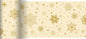 The Bio-DC table runner 0.15x20m Stargazing by Duni GmbH is an eco-friendly, biodegradable table runner in beige with golden snowflakes, stars, and dots - perfect for festive, sustainable celebrations.
