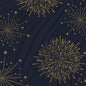 The Bio-Dunisoft napkins 40x40cm by Duni GmbH feature a golden firework and stars on a navy blue background with wave lines. These sustainable napkins give every event a festive and eco-friendly touch.