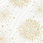 Golden starburst and firework patterns with various line and star shapes adorn a white background with subtle gray waves, creating a festive look - ideal for Duni GmbH Bio-Dunisoft napkins 40x40cm for any occasion.