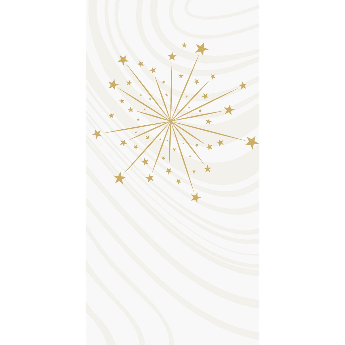 A golden starry sky and abstract lines on white make the Bio-Dunisoft napkins 40x40cm 1/8F by Duni GmbH a stylish and sustainable choice for any table.