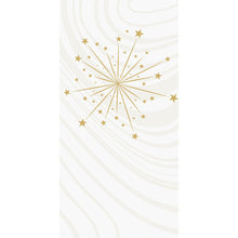 A golden starry sky and abstract lines on white make the Bio-Dunisoft napkins 40x40cm 1/8F by Duni GmbH a stylish and sustainable choice for any table.