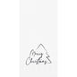 Minimalist design with a black-bordered Christmas tree and "Merry Christmas" in cursive on a white, dotted background - ideal for Duni GmbH napkins 33x33 2-ply 1/8 Merry Xmas Tree, pack (300 pieces).