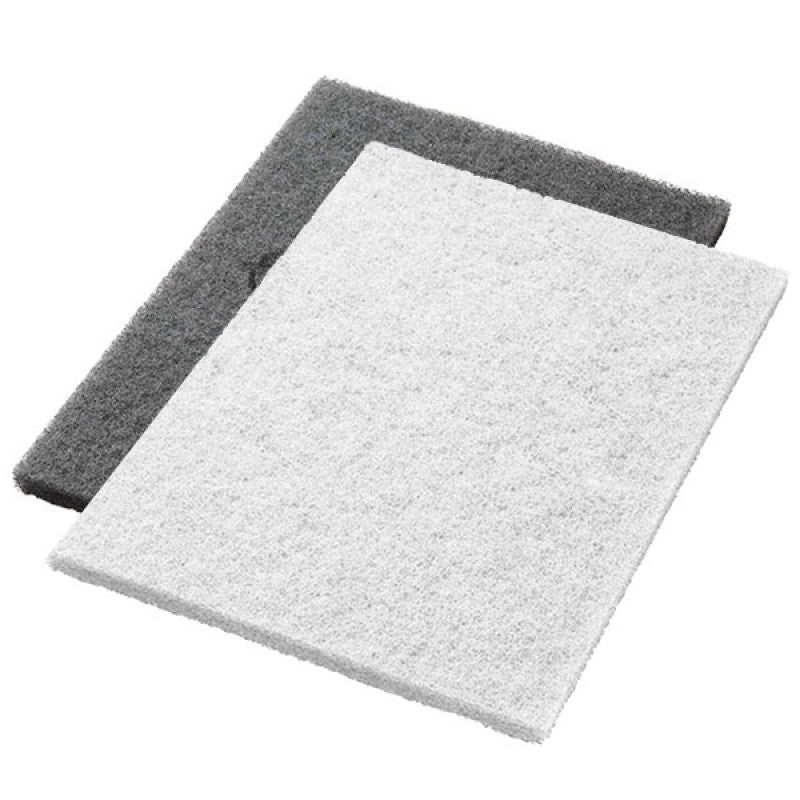 Two white Twister Pads from Diversey Deutschland GmbH & Co. OHG, stacked on a white background, are ideal for the restoration and cleaning of stone floors. Each package contains 2 restoration pads for flawless results on stone surfaces.