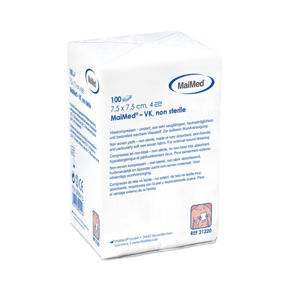MaiMed-VK non-sterile fleece compresses of 100 pieces/paper bag