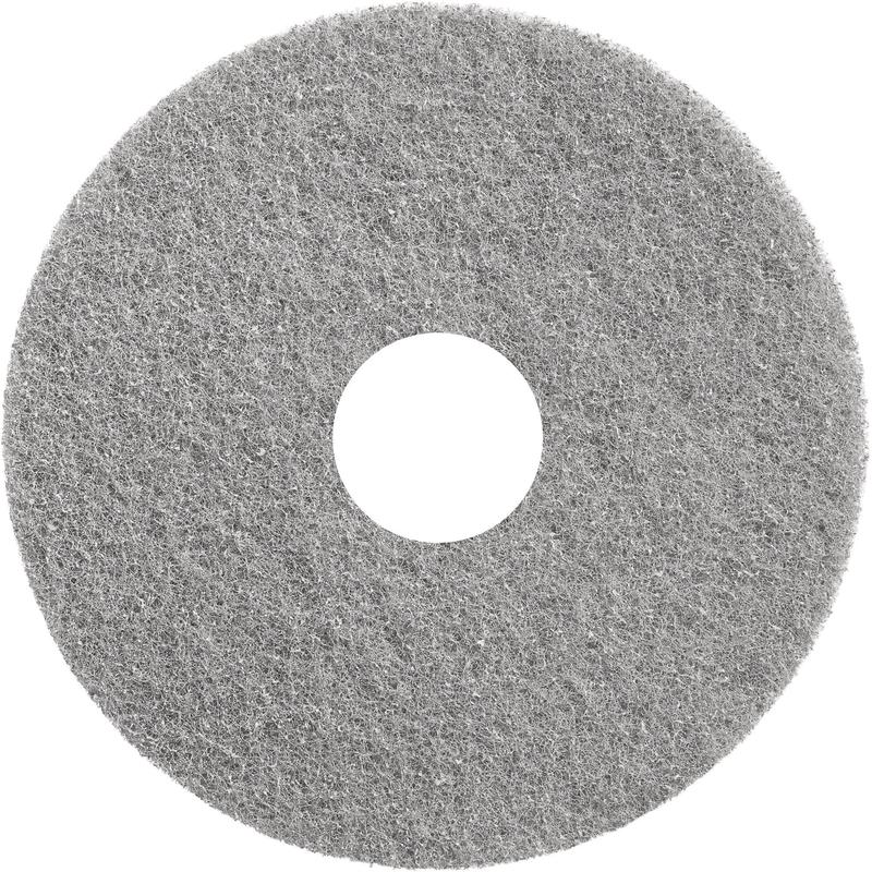 The Diversey Twister Pad Grey from Diversey Deutschland GmbH & Co. OHG is round, flat, has a textured surface and a central hole - ideal for environmentally friendly cleaning and polishing coated hard floors.