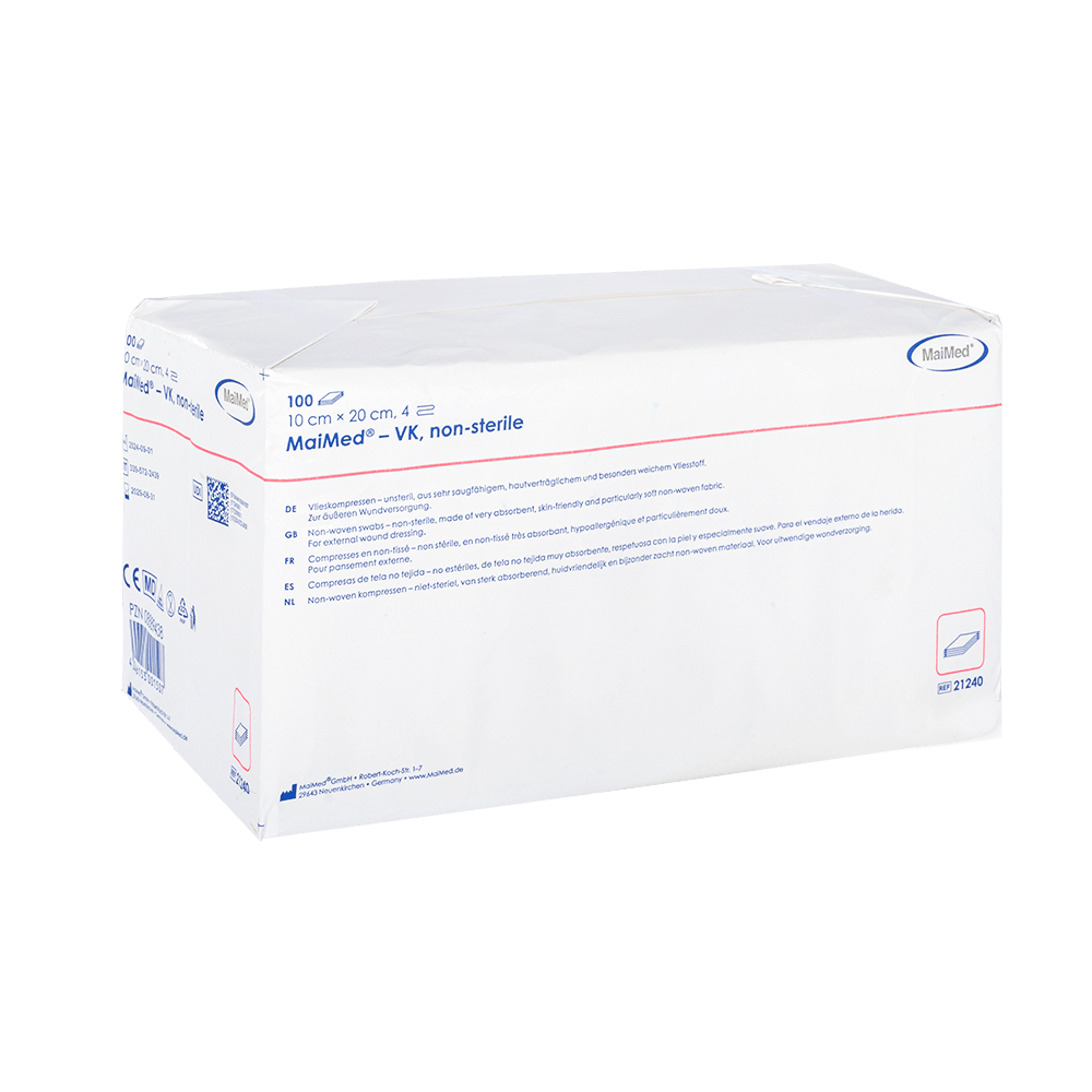 MaiMed-VK non-sterile fleece compresses of 100 pieces/paper bag