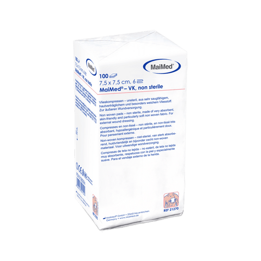 MaiMed-VK non-sterile fleece compresses of 100 pieces/paper bag