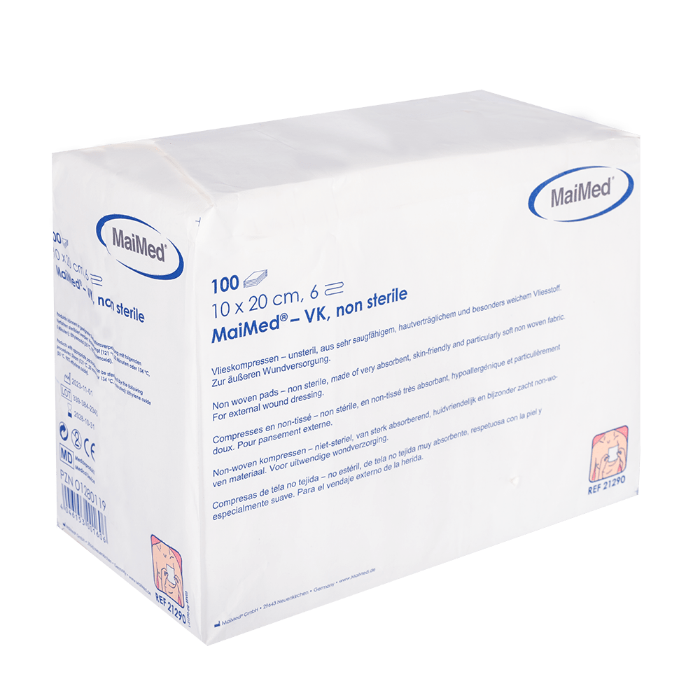 MaiMed-VK non-sterile fleece compresses of 100 pieces/paper bag
