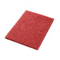 The Twister Pad TXP square scrubbing pad 14 inches from Diversey Deutschland GmbH & Co. OHG is a red, rectangular pad with a rough, textured surface on a white background.