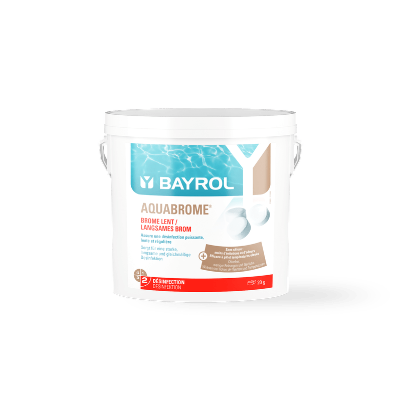 BAYROL Aquabrome® Bromine Tablets 5 kg Bucket for the Long-term Disinfection of Pools | Bucket (5 kg) 