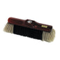 The Nölle Profi-Bürste Stubenbesen, 28 cm, from Nölle Profi Brush Bürsten- & Pinseltechnik e.K., features a mix of light and dark natural hair bristles, a threaded hole for handle attachment, and a golden label on the wooden head.