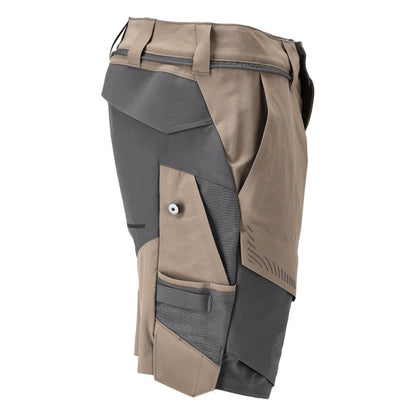 Shorts, stretch, light weight shorts, dark sand beige/anthracite gray