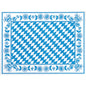 The Dunicel placemats 30x40 cm Bayer Raute by Duni GmbH feature a blue-white diamond pattern with blue flowers and leaves on a white background - perfect for elegant occasions. Pack of 100 pieces.
