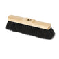The Nölle Profi Brush Stubenbesen, 28 cm horsehair, from Nölle Profi Brush Bürsten- & Pinseltechnik e.K., features dense black bristles and a threaded hole for handle attachment - ideal for thorough cleaning. Pictured on a white background.