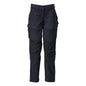 Trousers with knee pockets, women's trousers, black-blue