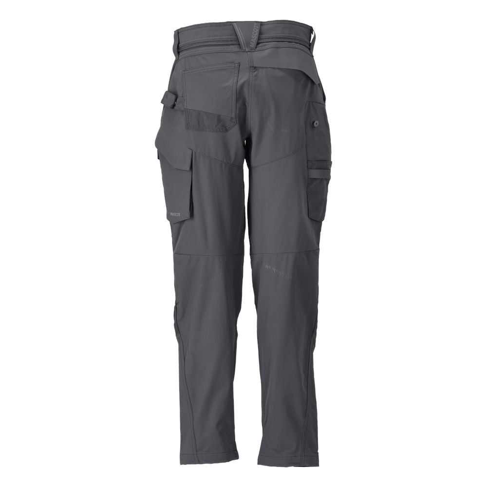 Trousers with knee pockets, women's trousers, anthracite grey