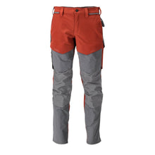 Trousers with knee pockets, ULTIMATE STRETCH trousers, autumn red/anthracite grey