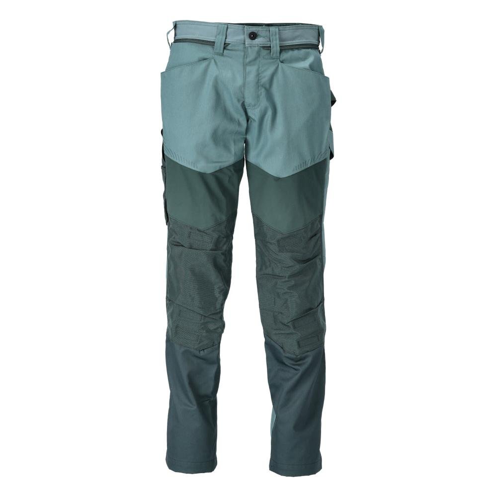 Trousers with knee pockets trousers, light forest green/forest green