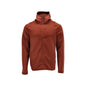 Fleece sweater, hood, zip microfleece jacket, autumn red
