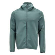 Fleece sweater, hood, zip microfleece jacket, light forest green