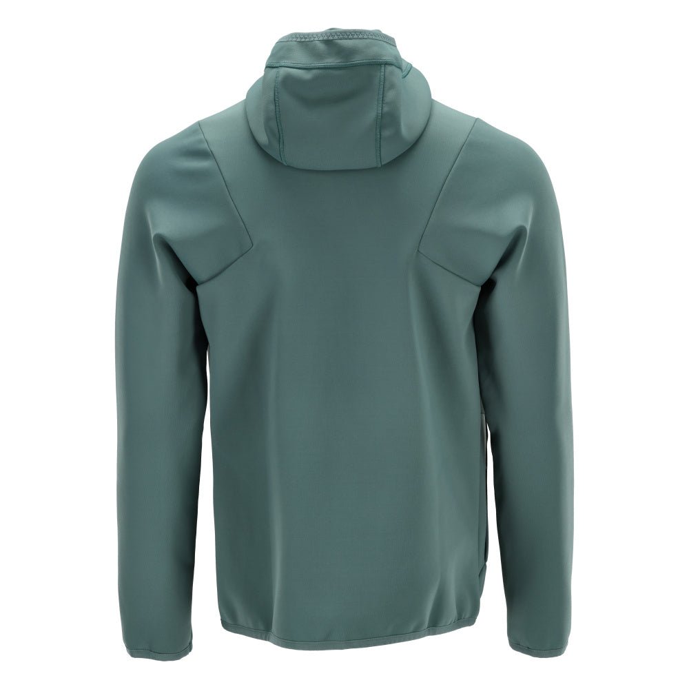 Fleece sweater, hood, zip microfleece jacket, light forest green