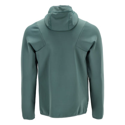 Fleece sweater, hood, zip microfleece jacket, light forest green