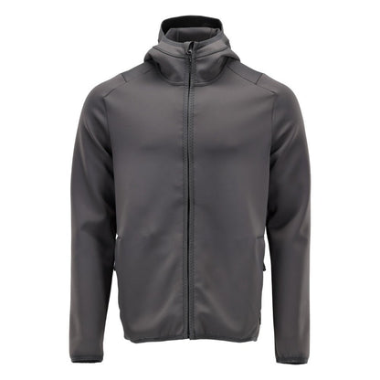 Fleece sweater, hood, zip microfleece jacket, anthracite gray