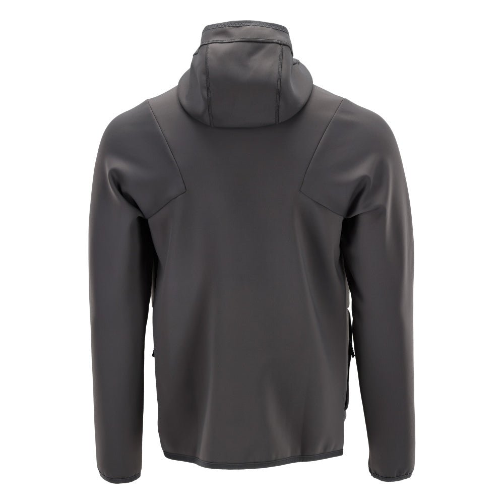 Fleece sweater, hood, zip microfleece jacket, anthracite gray
