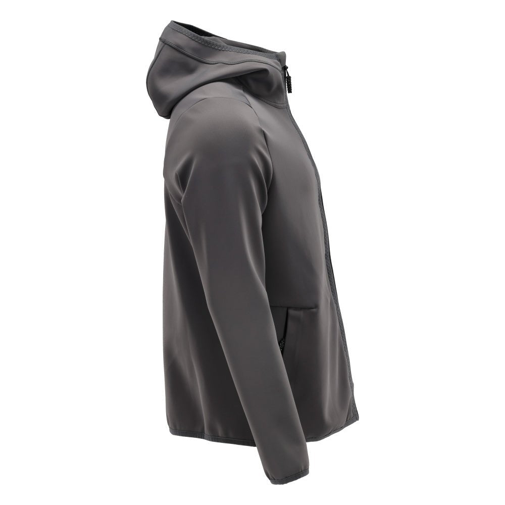 Fleece sweater, hood, zip microfleece jacket, anthracite gray