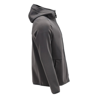 Fleece sweater, hood, zip microfleece jacket, anthracite gray