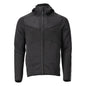 Fleece sweater, hood, zipper microfleece jacket, black