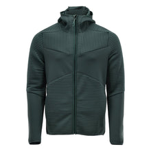 Fleece sweater, hood, zip microfleece jacket, forest green
