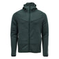 Fleece sweater, hood, zip microfleece jacket, forest green