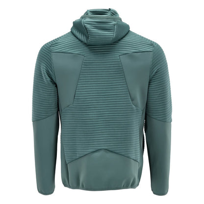 Fleece sweater, hood, zip microfleece jacket, light forest green