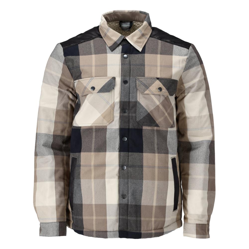 Shirt, checked, fiber fur lining, thermal shirt