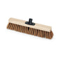 The Nölle Profi Brush Power Stick Hall Broom Poly-Coconut from Nölle Profi Brush Brush & Paint Technology e.K. has a wide head with stiff brown bristles, a light wooden base, and a black plastic handle holder, depicted on a white background.