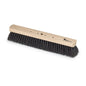 The Nölle Profi Brush BECOnnect hall broom natural hair wooden body has a wide, light wooden head with dense black natural hair bristles, four holes at the tip, and a small Nölle Profi Brush logo at one end. Brand: Nölle Profi Brush Brushes & Brush Technology e.K.