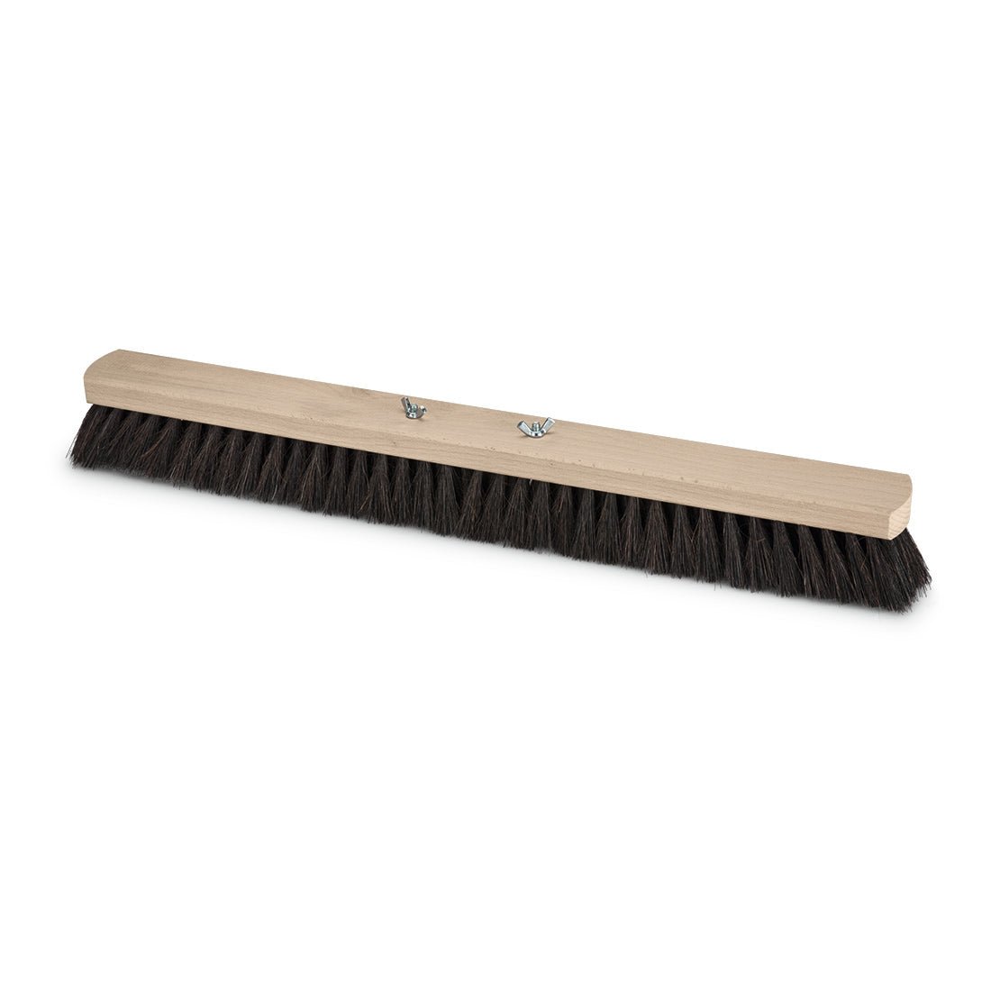 The Nölle Profi-Bürste hall broom 60 cm with natural hair and wing screws from Nölle Profi Brush Bürsten- & Pinseltechnik e.K. has a sturdy wooden base, dense bristles, and is ideal for attaching a handle.