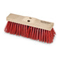 The Nölle Profi Brush Street Broom Elaston 40 cm has dense, stiff red bristles (115 mm), a wooden head with two handle holes and the imprint "Powerhouse Made in Germany". Master quality from Nölle Profi Brush Brush & Paintbrush Technology e.K.