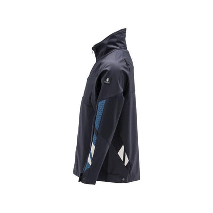 Jacket, stretch, zipper metal work jacket, black-blue