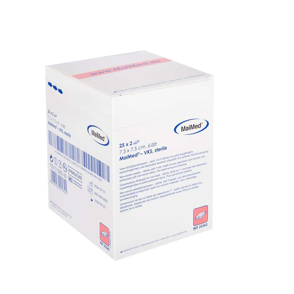 MaiMed-VKS-sterile fleece slit compresses, 25x2 pieces/box