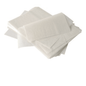 A stack of PAPSTAR cream cover paper "pure" 32x22 cm, white, with palm wax coating (1000 pieces) in a dispenser box from PAPSTAR GmbH lies partly flat, partly slightly folded on a white background - ideal for gastronomy.