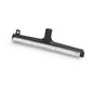 The Nölle Profi Brush Duo-Water Squeegee 43 cm with foam rubber bristles by Nölle Profi Brush Bürsten- & Pinseltechnik e.K. is a black plastic floor squeegee with white foam bristles in a row for efficient cleaning.