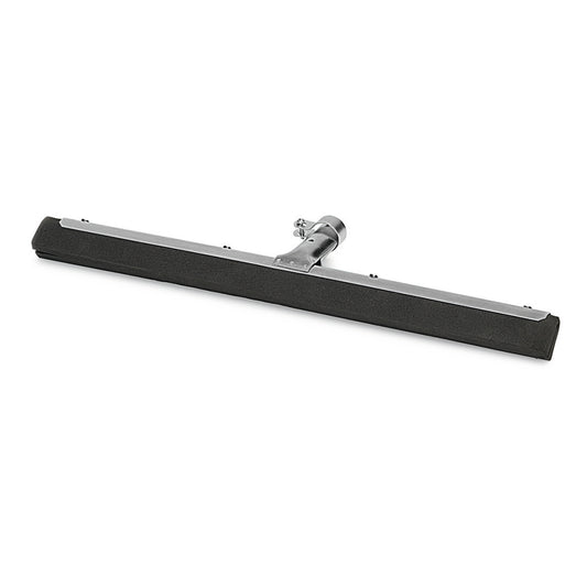 The Nölle Profi Brush water squeegee foam rubber double-lip from Nölle Profi Brush Bürsten- & Pinseltechnik e.K. ensures streak-free cleaning thanks to its long, black rubber blade and has a central handle mount on a white background.