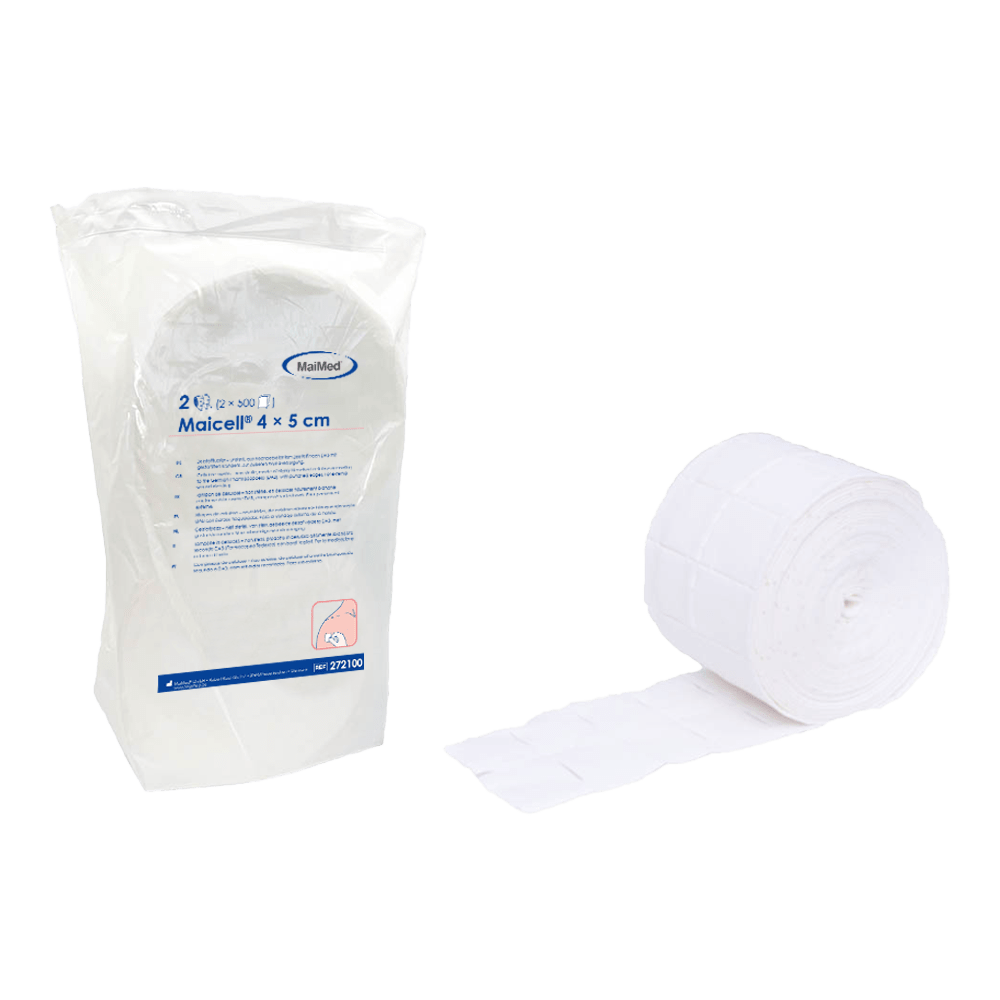 Maicell non-sterile 4x5cm cellulose swabs, 2x500 pieces/pack. | Pack (1000 pieces)