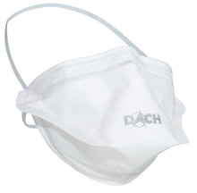 White disposable mask ubiQ®³ FFP3 NR D & Type IIR mask from DACH Schutzkleidung GmbH & Co. KG with headband, designed for reliable occupational safety; in a box with 18 packs.