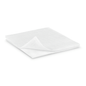 A white, folded Hartmann ES compress (non-sterile) by Paul Hartmann AG lies on a plain white background, with one corner lifted showing the soft, textured surface - ideal for gentle wound care.